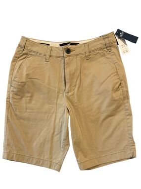 NWT Hollister Epic Flex Classic Chino Shorts Khaki 9” Inseam W26